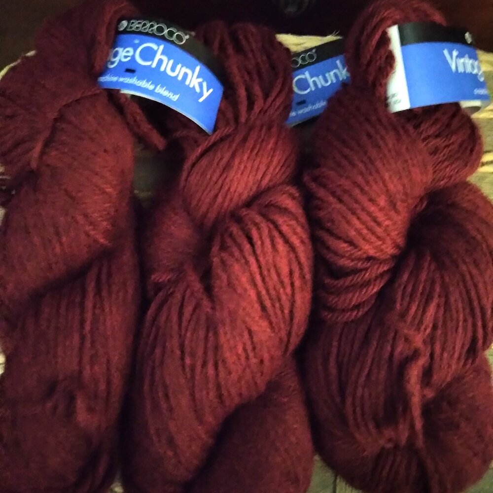Berroco Vintage Chunky Machine Washable Blend Lot of Three Skeins of Yarn